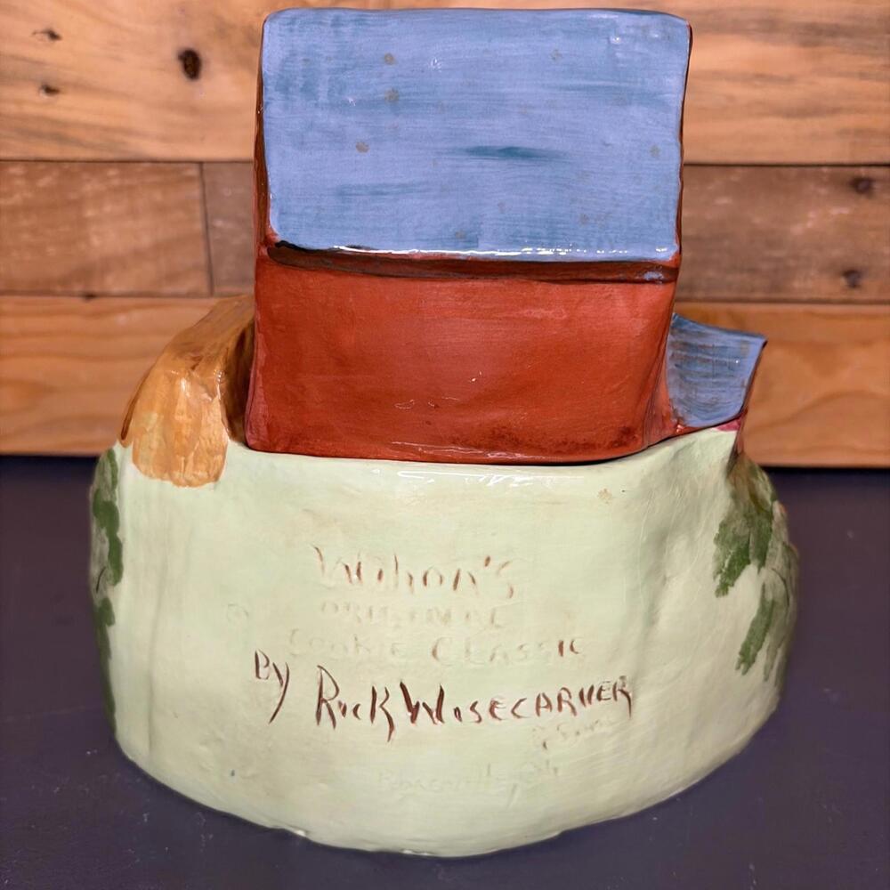 Rick Wisecarver Vintage Old Mill Cookie Jar Folk Art Americana Rustic Pottery - Picture 4 of 9